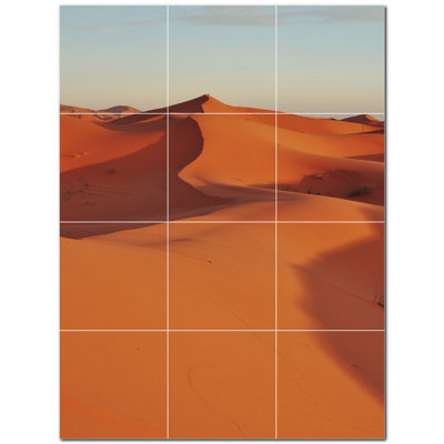 Murale décorative en céramique satinée 4,25 po x 4,25 po Desert Photo