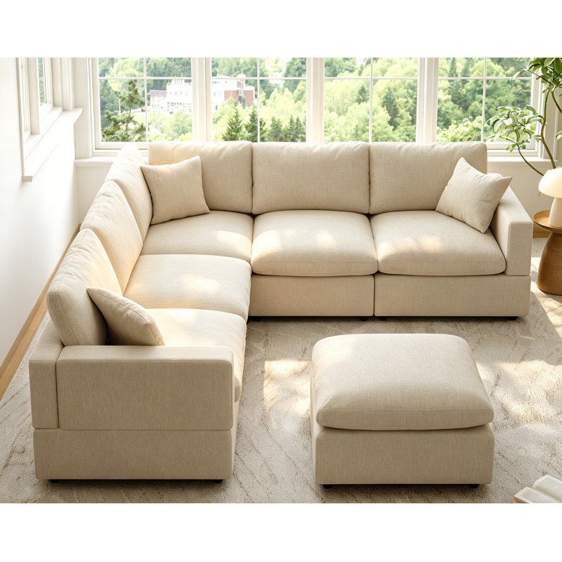Cloud Couch Modular Sectional Sofa, Deep Seat Convertible Modular Couches For Living Room, Modern Comfy Down Filled Soft Cloud Sectional Sofa