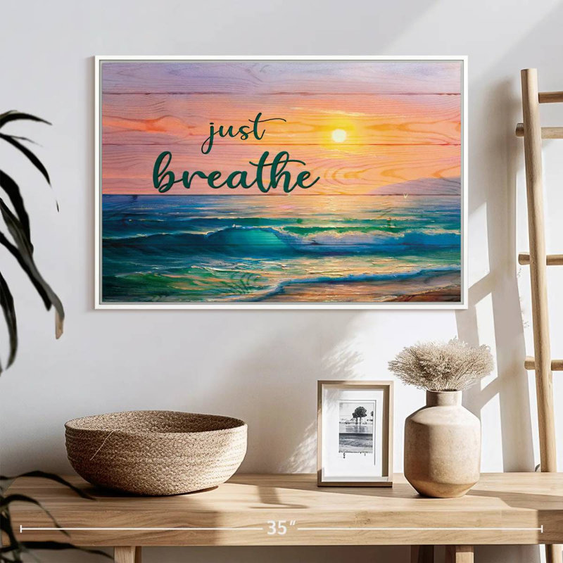 Tergel Just Breathe Sunset, H 16 po x l 24 po, Flotteur blanc