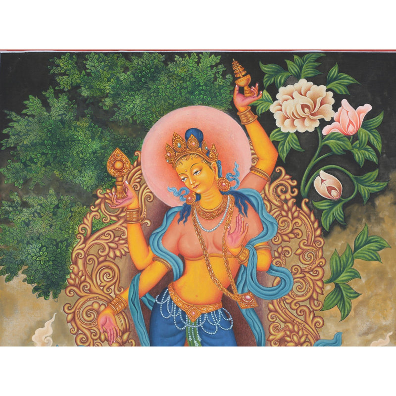 Déesse debout Newari Lakshmi (Thangka sans brocart)