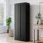 Armoire de cuisine 72 po en métal noir avec portes, organisateur de rangement autoportant robuste avec 5 tablettes réglables