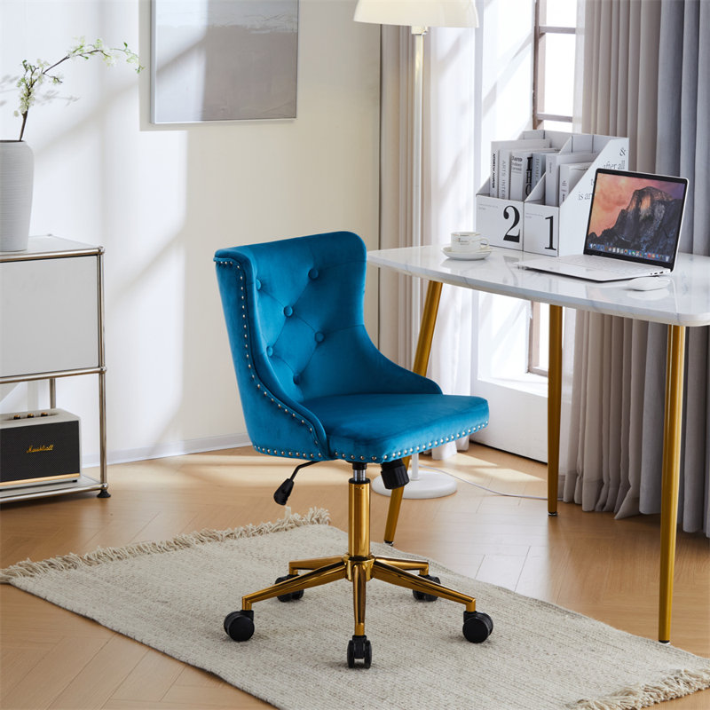Matthias Task Chair Office Chairs Makeup chair, Gold, Blue