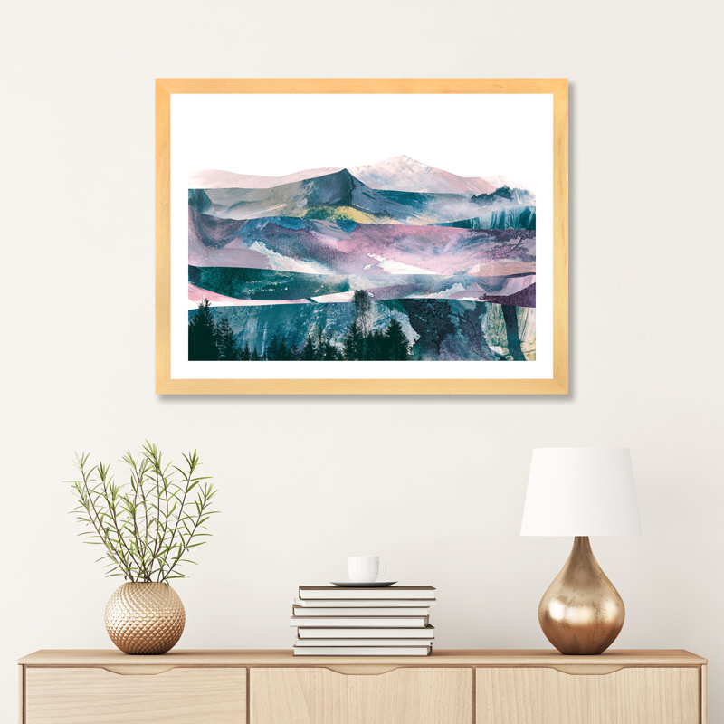« rose range » par dan hobday-print, H 24 po x l 32 po x P 1 po, Papier encadré de bois naturel
