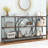 3-Tier Console Table w/ Faux Marble Top Storage Shelves for Hallway Living Room Rustic Brown-1142651745-1142651746