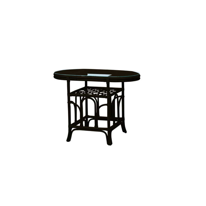 Arbor Oval Glass Top Dining Table, Java