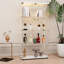 Armoire de rangement en verre trempé blanc avec système de capteur de mouvement - pour la chambre à coucher, le salon, le bureau, le couloir, 3 à 4 tablettes, écran mobile verrouillable et mobile-227874972