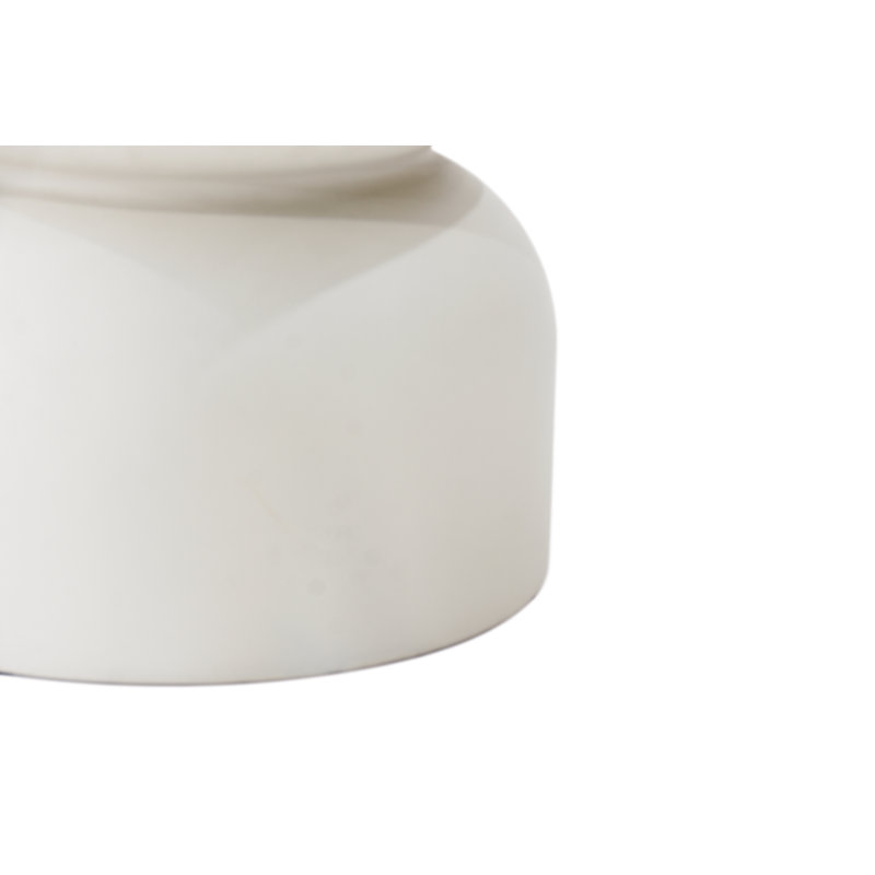 Chronos 18" Round Concrete Side Table, Cream White