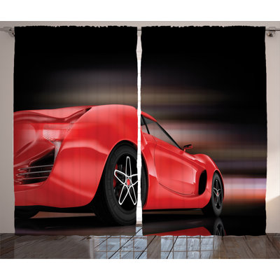 Polyester Semi Sheer Curtain Pair