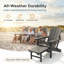 Chaises Adirondack pliantes en PEHD avec repose-pieds rétractable, dossier réglable à 5 positions (ensemble de 2)-241133671