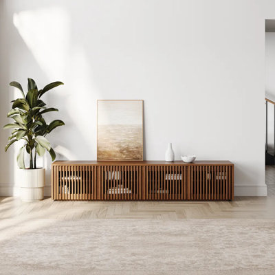Hiramani Mid-Century Modern TV Stand, Fully Assembly