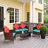 4-Piece PE Rattan Outdoor Sofa Set