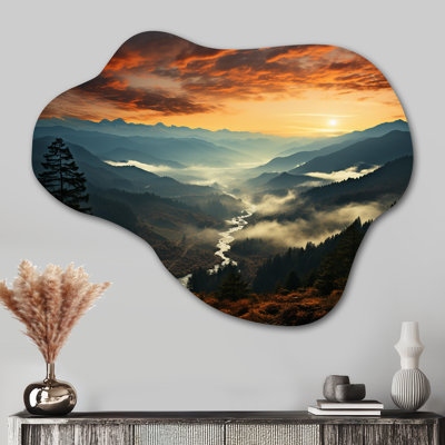 États-Unis, Great Smoky Mountains in Sunset - Art mural en métal asymétrique aux États-Unis, sculpture murale en métal Freeform
