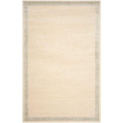 Nepalese Hand-Knotted Beige Area Rug