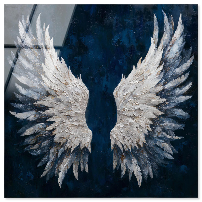 «Angel Wings on Navy» par Christian Remedy, H 30 po x l 30 po