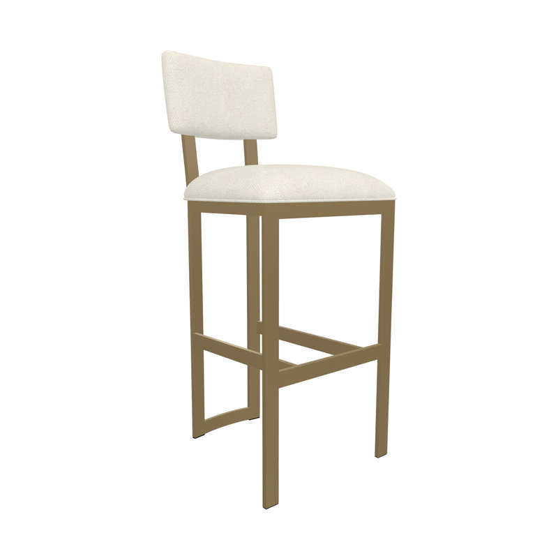 Tabouret London en vinyle avec une finition nuageuse peinte à la main, Or laiteux, Crème italienne