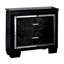 Table de chevet contemporaine 1pc avec table de chevet noire et lumière DEL