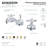 Kingston Brass Heritage Two-Handle 3-Hole Deck Mount Widespread Bathroom Faucet with Brass Pop-Up Drain-11175703