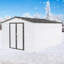 Abri de jardin en métal 10 pi x 12 pi - blanc et gris-124356834-124356829