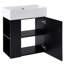 Armoire de salle de bain flottante noire - lavabo en céramique de 21,6 po, rangement à gauche, meuble-lavabo moderne 21,6 po avec lavabo-1814137876