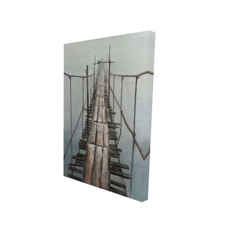 Old Abandoned Bridge - Scenic Gray Canvas for Home Decor