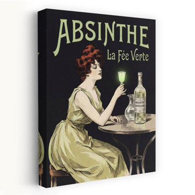 «Absinthe Green Fairy Classic Elegant Retro Architecture», reproduction d'art murale