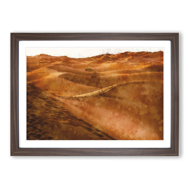 Sand Dunes in Morocco - Picture Frame Graphic Art, 27cm H x 36cm W x 2cm D, Walnut Framed
