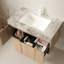 Meuble-lavabo 36 po, meuble de rangement suspendu en panneau de particules avec tiroirs et portes, comptoir en pierre et lavabo en céramique, comprenant 1 trou de robinet pré-percé, pré-assemblé-123041502-123041503-123310299