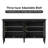 58'' Vintage Sideboard Buffet Cabinet, 4 Fluted Tempered Glass Doors Credenza Solid Wood Turned Legs-217219393