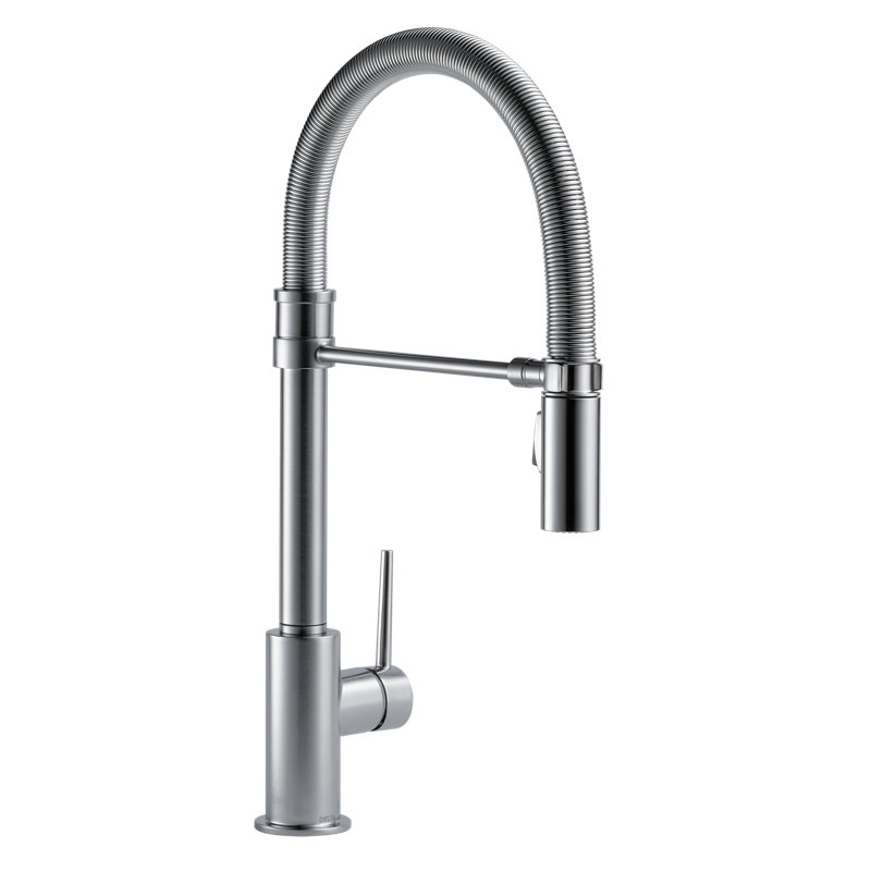 Robinet d'évier de cuisine avec pulvérisateur rétractable de style commercial Trinsic, Acier arctique
