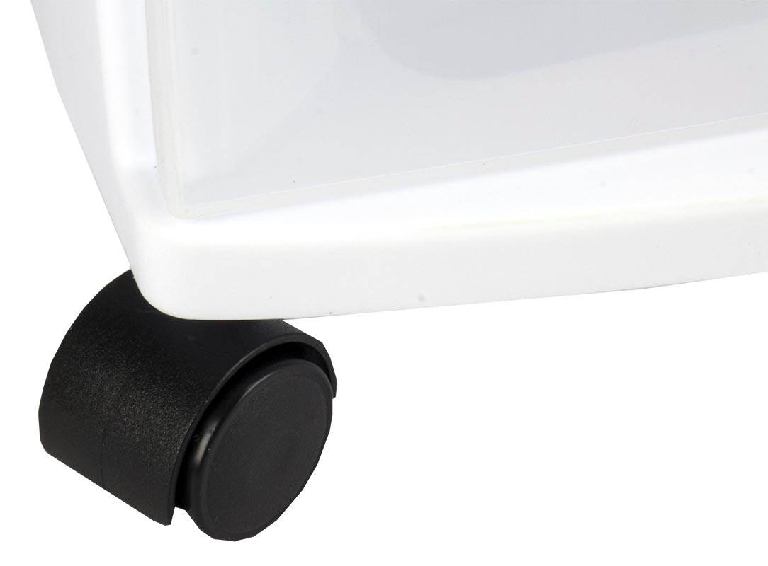 Sterilite At Home 3 Drawer Wide Storage Cart Container with Casters (Set of 4)