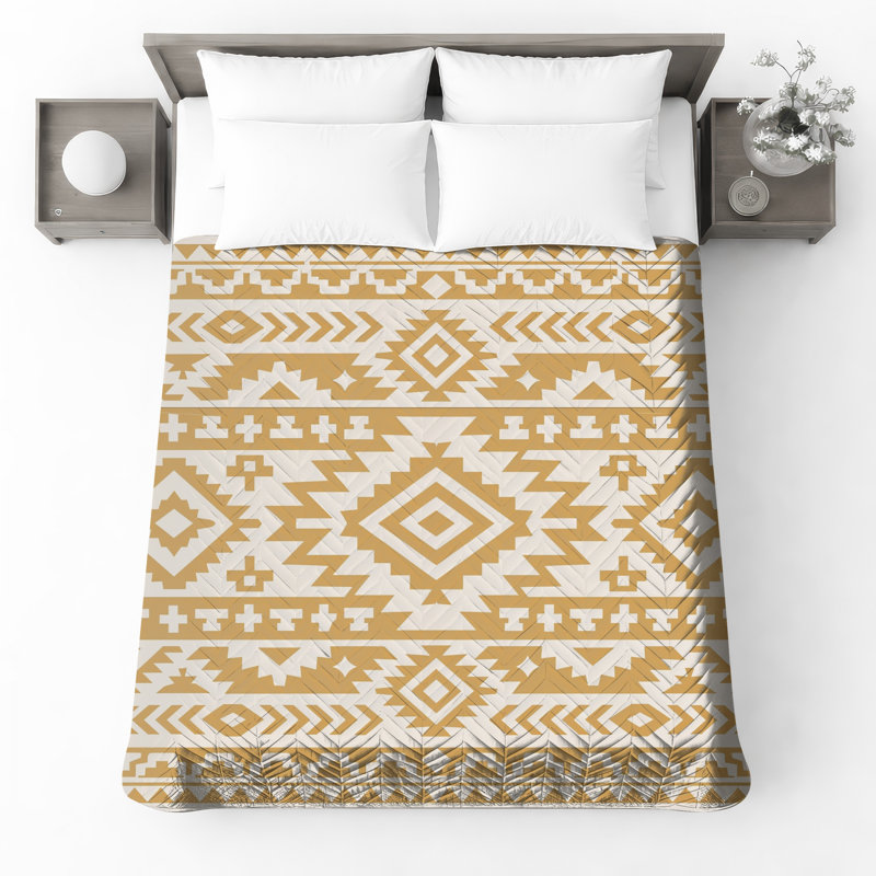 Couvre-lit matelassé à motif aztèque Southwestern toutes tailles, King