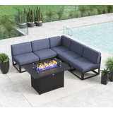 6 - Piece Outdoor Modular Sectional Set with Fire Table