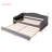 Gray Twin Size Daybed With Fleece Covering And Rollable Underbed Trundle Rotatable Pull-out - Versatile Functional-834573479-834573477