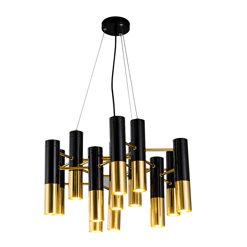 Modern Gold Black Chandelier Light Luxury Ceiling Light Fixture Hanging E14 Bulbs For Dining Room Living Room Foyer Lounge Kitchen