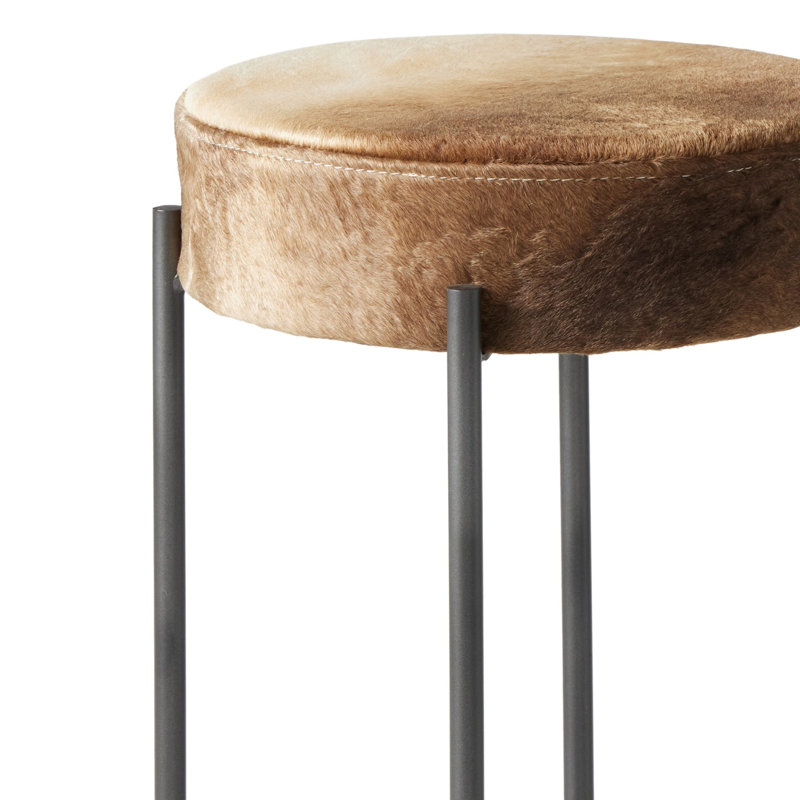Nocona Upholstered Bar Stool with Metal Frame, Speckled Hide - Brown, Counter Stool (26" Seat Height)
