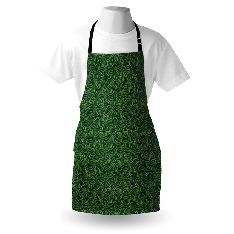 Tablier Dakota Fields Jungle Foliage unisexe feuille de palmier monochrome taille adulte vert pomme vert