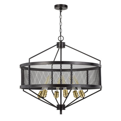 Lustre tambour unique à 6 lumières