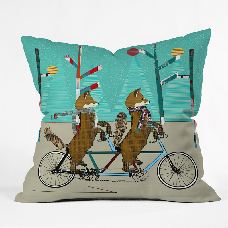 Brian Buckley Foxy Days Lets Tandem Throw Pillow, 20" x 20"