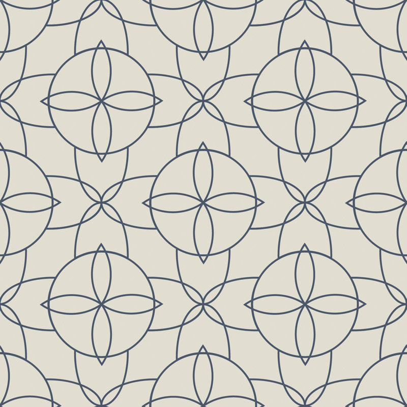 Court Rosette - papier peint bleu Oxford