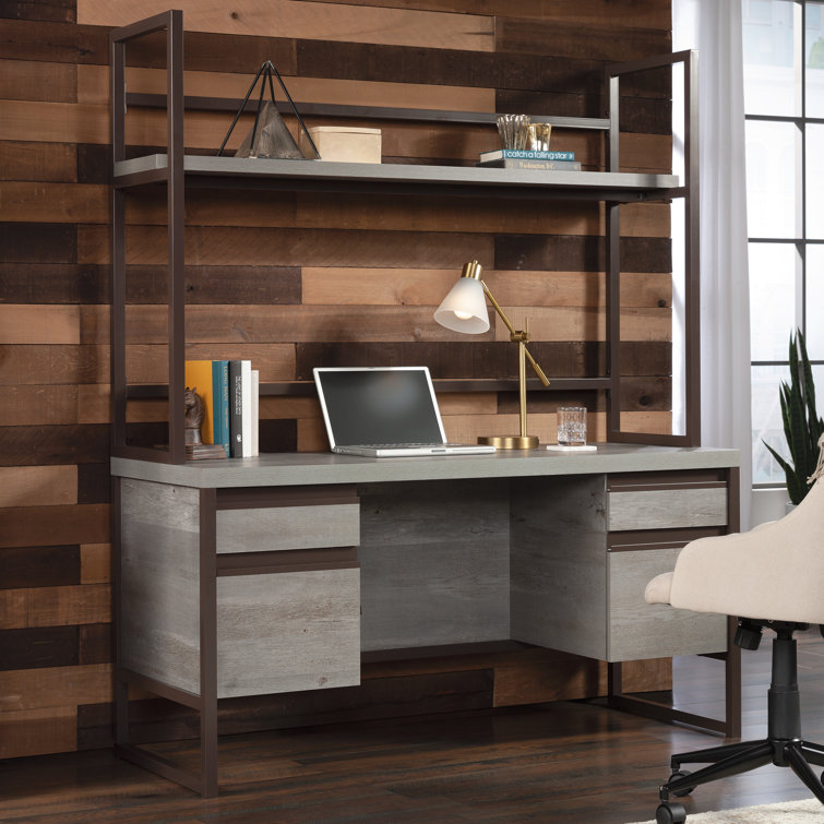 Manhattan Gate Computer Desk Hutch Ste in Mystic Oak