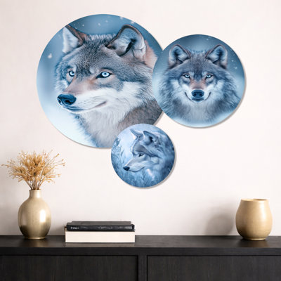 Photographie de loup en hiver - Faune, art mural 3 pièces