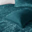 Couette en velours turquoise pour lit double/queen - Motif diamant - Comprend oreillers et garniture de literie de qualité supérieure