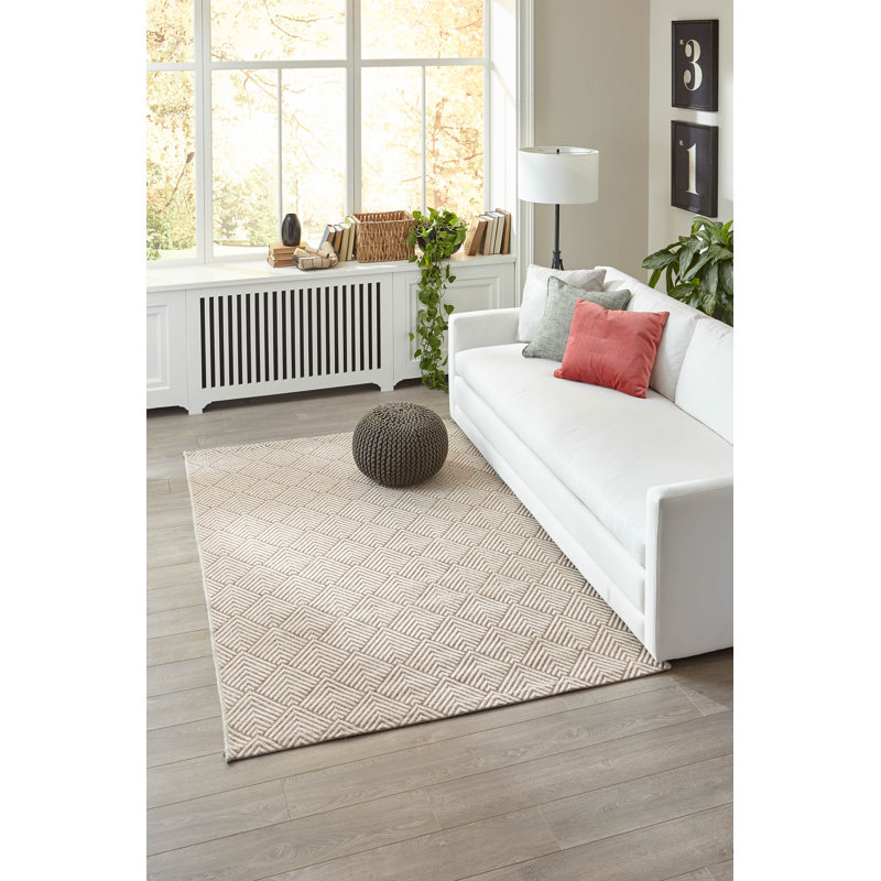 Tapis beige Rosalia, Rectangle 6 pi 7 po x 9 pi 6 po