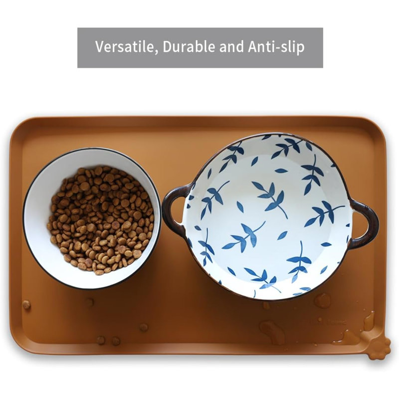 Mangeoire surélevée antidérapante, 19", Caramel écossais