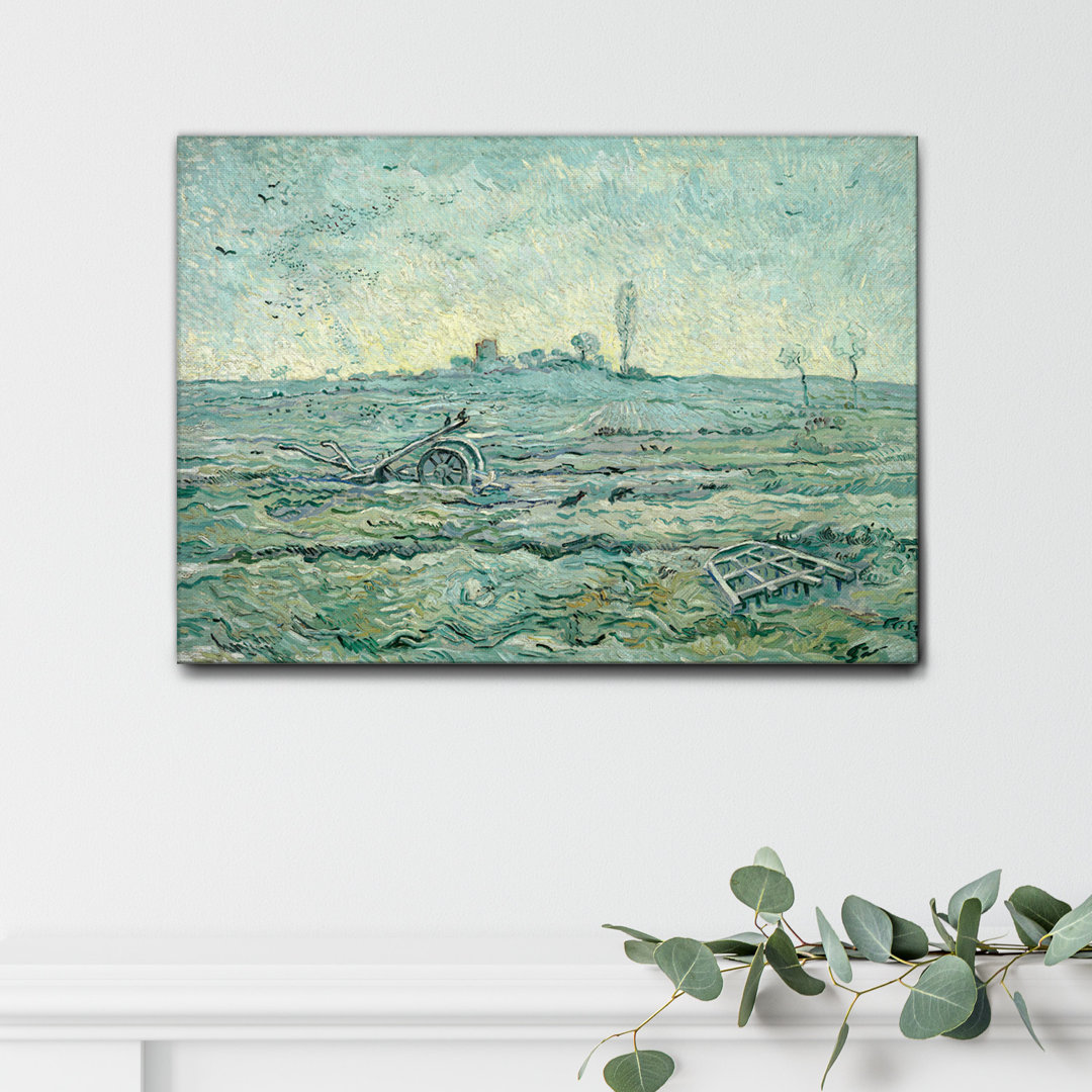 Leinwandbild Verschneites Feld mit einer Egge (nach Millet) von Vincent Van Gogh