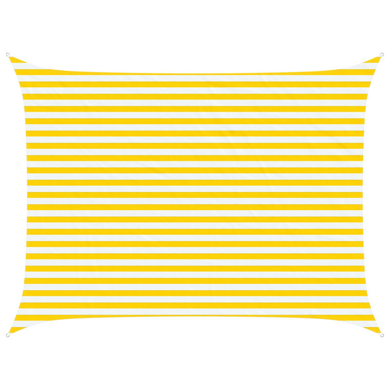 Vidaxl Sunshade Sail Oxford Fabric Rectangular Patio Shade Sunscreen Canopy, 3m W x 4m L, Yellow/White