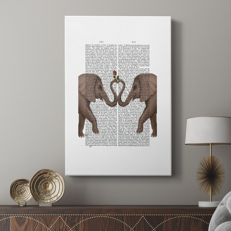 «Elephants Heart and Rose» - galerie sur mesure Cavas, H 18 po x l 12 po