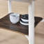 Table de salle à manger ronde, ferme moderne de 45,7 pouces, chêne foncé antique et blanc, tablette de rangement