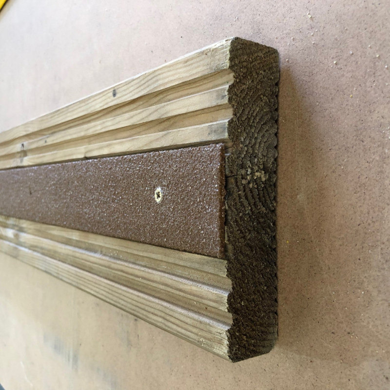 Leoler Wide Anti Slip Decking Strips, 5cm x 120cm, Brown