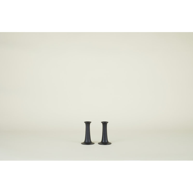 Candlestick, 5.5" H x 3.5" W x 3.5" D, Black